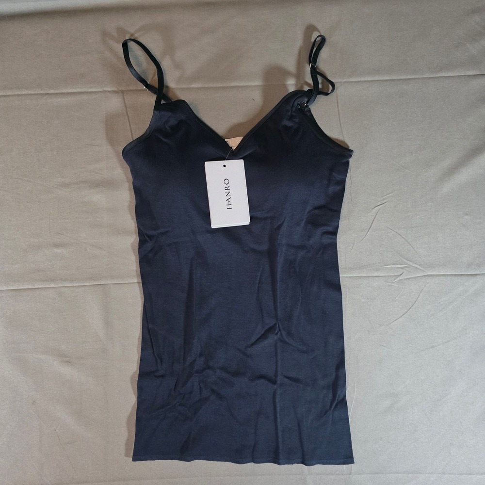 Hanro Cotton Seamless Camisole Black 07 1605 XS NWT